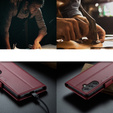 CASEME flipové puzdro pre Samsung Galaxy A54 5G, Litchi Wallet, červené