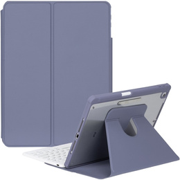 Puzdro s klávesnicou pre iPad 11" 2025 A16 (11 gen.) / iPad 10.9" 2022 (10 gen.), Rotary 360° Leather, fialové
