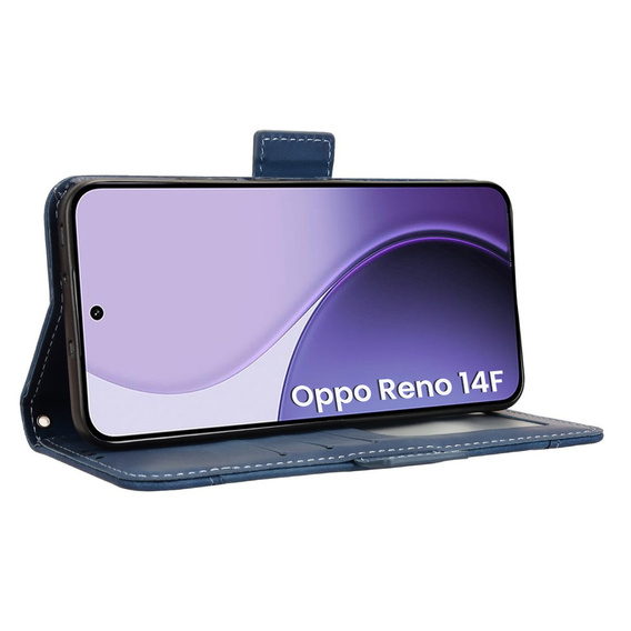 Klapkové puzdro pre Oppo Reno 14F, slot na karty, peňaženka, námornícka modrá