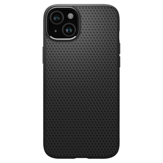 Puzdro Spigen pre iPhone 15, Liquid Air, čierne + tvrdené sklo 9H