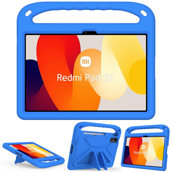 Detské puzdro pre Xiaomi Redmi Pad SE 11", detské puzdro s rukoväťou, modré