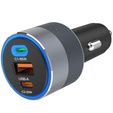 Forcell F-Energy Alu 85 W nabíjačka do auta, 2 × USB-C + USB-A, PD / QC 4.0 / SFC 2.0