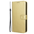 Klapkové puzdro pre Xiaomi 14T Pro, Crazy Horse Wallet, zlaté