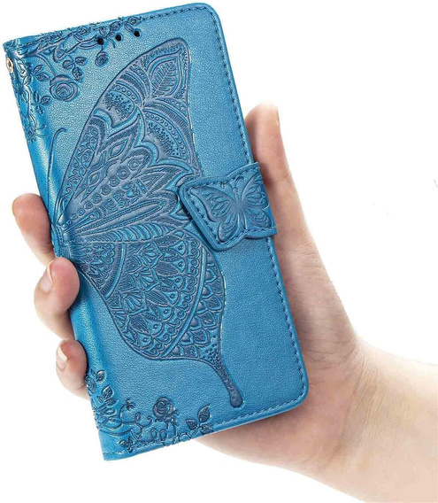 Flipové puzdro pre Oppo Reno 14, Butterfly, peňaženka, modré