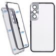 Puzdro pre Samsung Galaxy S21, Magnetic Dual Glass, strieborné