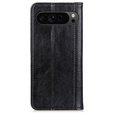Klapkové puzdro pre Google Pixel 10 Pro XL / 9 Pro XL, s vreckom, kožené, čierne