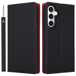 Klapkové puzdro pre Samsung Galaxy A25 5G, Litchi Skin Grain, čierne