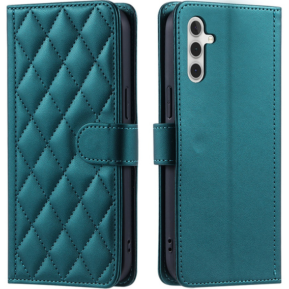 Puzdro s chlopňou pre Samsung Galaxy A16, Rhombus Crossbody Leather, zelený