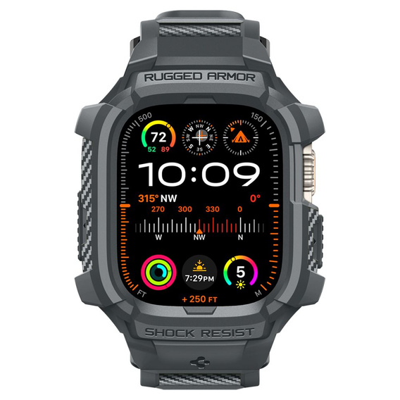 Pasek z etui Spigen do Apple Watch 4/5/6/7/8/SE 44/45mm, Rugged Armor Pro, Szary