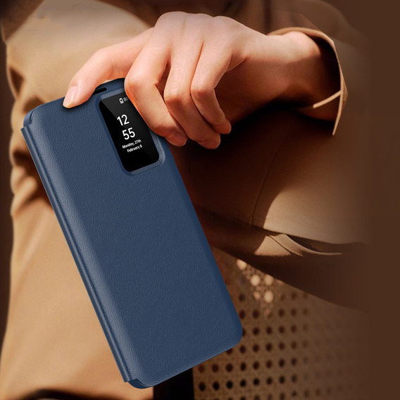 Flipové puzdro pre Samsung Galaxy A55 5G, Smart View Wallet, modré