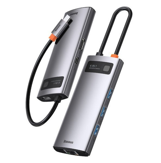 Kovová dokovacia stanica Metal Gleam Series 6 v 1 pre zariadenia USB-C