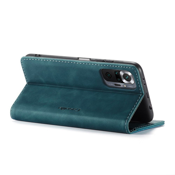 CASEME puzdro pre Xiaomi Redmi Note 10 Pro, Leather Wallet Case, modré