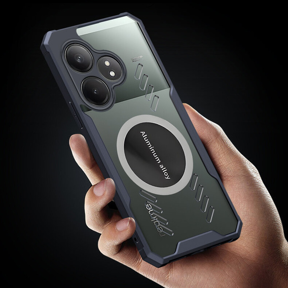 Puzdro pre Realme GT 6 / 6T, s magnetickým štítkom, transparentné / čierne