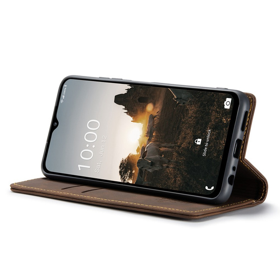 CASEME puzdro pre Samsung Galaxy M33 5G, Leather Wallet Case, hnedé