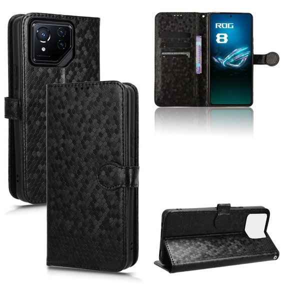 Flipové puzdro pre ASUS ROG Phone 8 Pro, Wallet Rhombus, čierne