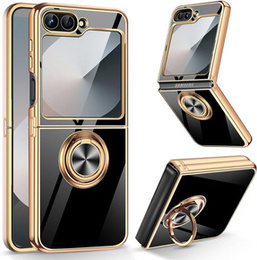 Obal na mobil pre Samsung Galaxy Z Flip7 FE / Z Flip6, Electro Ring, čierne