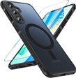 Puzdro pre Samsung Galaxy A16, pre MagSafe, ERBORD Matt Case, čierne + sklo na displej