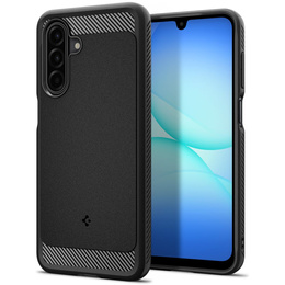 Puzdro Spigen pre Samsung Galaxy A16 4G/ 5G, Rugged Armor MagSafe, čierne + tvrdené sklo 9H