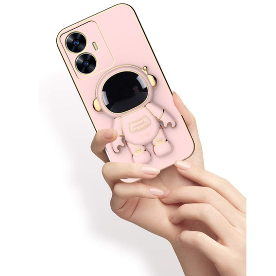 Obal na mobil pre Realme C55, Astronaut, ružové rose gold