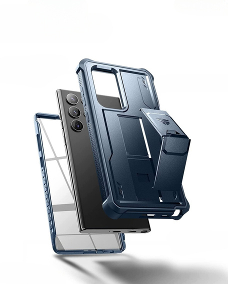 Obrnené puzdro pre Samsung Galaxy S22 Ultra, Dexnor Full Body, tmavomodré