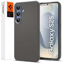 Puzdro Spigen pre Samsung Galaxy S25, Liquid Air, čierne + tvrdené sklo 9H