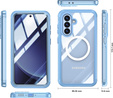 Puzdro pre Samsung Galaxy A36 / Samsung Galaxy A56, Shockproof, so sklom, pre MagSafe, modré
