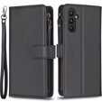 Klapkové puzdro pre Samsung Galaxy A25 5G, Wallet Zipper Pocket, čierne