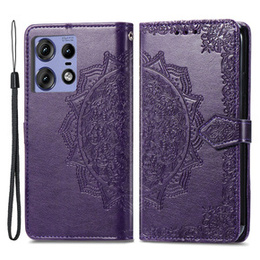 Klapkové puzdro pre Motorola Edge 50 Pro, Mandala, fialové
