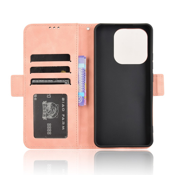 Klapkové puzdro pre Xiaomi Redmi Note 14 4G, Card Slot, ružové