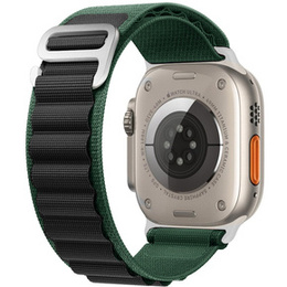 Nylonový remienok pre Apple Watch 1/2/3/4/5/6/7/8/SE/ULTRA 42/44/45/49 mm, zelený / čierny