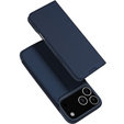 Puzdro Dux Ducis pre iPhone 17 Pro, Skin Pro, s chlopňou, s otvorom na kartu, tmavomodré