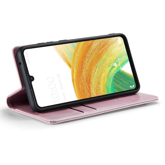 CASEME flipové puzdro pre Samsung Galaxy A33 5G, Waxy Textured, ružové