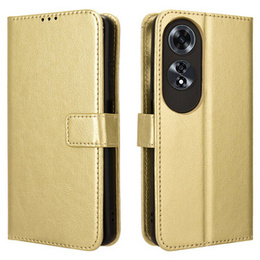 Klapkové puzdro pre Oppo A60, Crazy Horse Wallet, zlaté