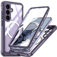 Puzdro pre Samsung Galaxy S25 FE, Shockproof, so sklom, pre MagSafe, fialové