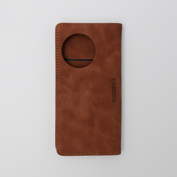 Puzdro pre OnePlus 11 5G, ERBORD Vintage, peňaženka s chlopňou, hnedé