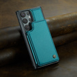 CASEME flipové puzdro pre Samsung Galaxy S25 Ultra, Litchi Wallet, zelený