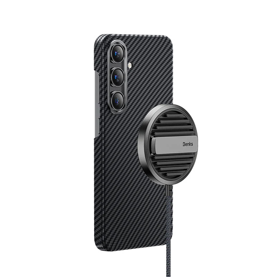 BENKS Armor Air Kevlar 600D kovové puzdro s MagSafe pre Samsung Galaxy S24