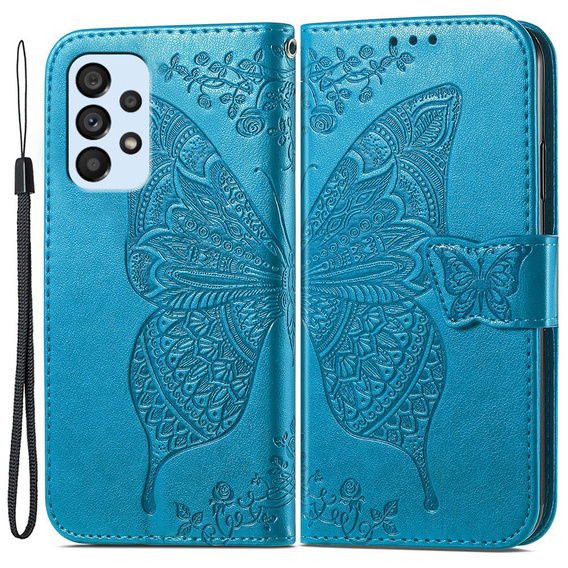 Klapkové puzdro pre Samsung Galaxy A53 5G, Butterfly, modré