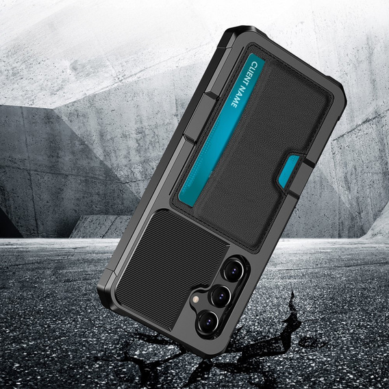 Puzdro pre Samsung Galaxy A55 5G, Card Holder Kickstand, čierne