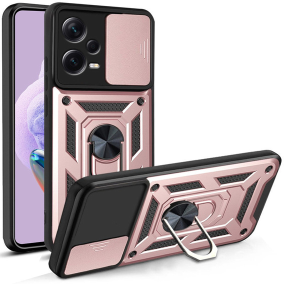 Obal na mobil pre Xiaomi Redmi Note 12 Pro+ 5G, CamShield Slide, ružové rose gold