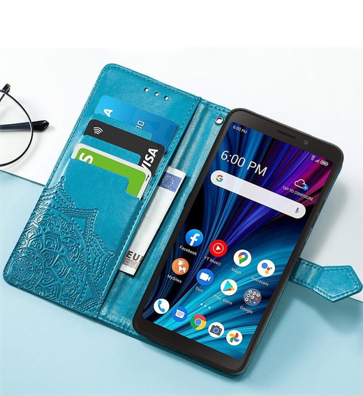 Klapkové puzdro pre Oppo A80, Mandala, modré