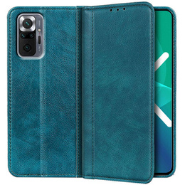 Obal na mobil pre Xiaomi Redmi Note 10 Pro, Wallet Litchi Leather, zelený