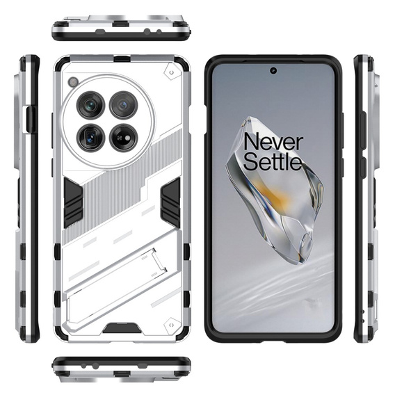 Puzdro pre OnePlus 12 5G, Military kickstand, biele
