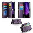 Puzdro CASEME pre Samsung Galaxy S24 FE, RFID Leather Wallet, s popruhom cez rameno, fialové
