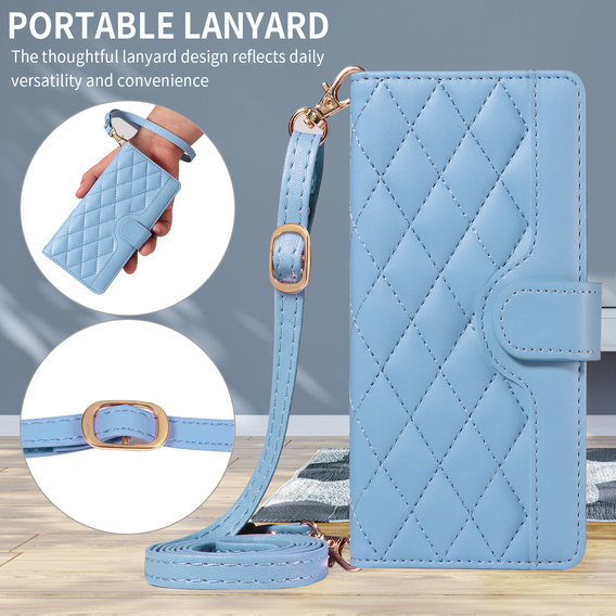 Kožené puzdro Rhombus Crossbody pre Motorola Edge 70