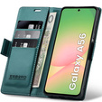 Puzdro pre Samsung Galaxy A56, ERBORD Glossy Litchi, flipová peňaženka, zelený