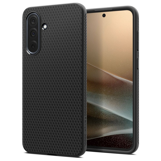 Puzdro Spigen pre Samsung Galaxy A36 5G, Liquid Air, čierne + tvrdené sklo 9H
