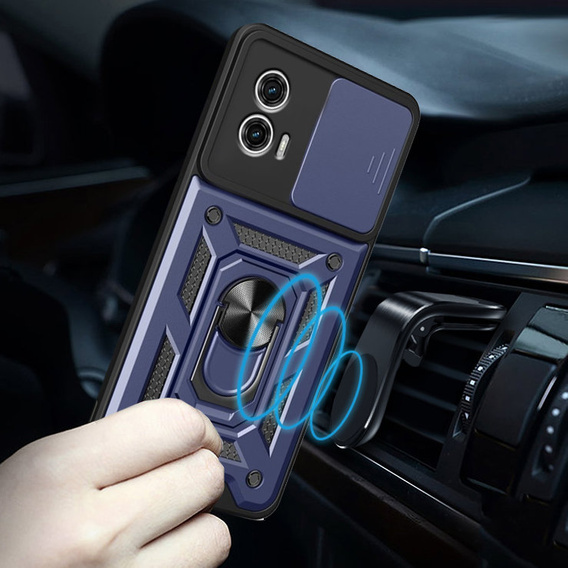 Obal na mobil pre Motorola Moto G73 5G, CamShield Slide, modré