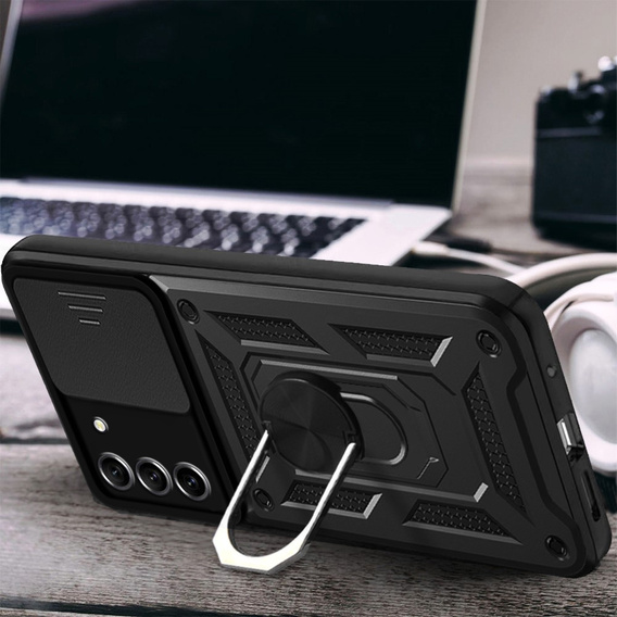 Obal na mobil pre Samsung Galaxy S22 Plus, CamShield Slide, čierne