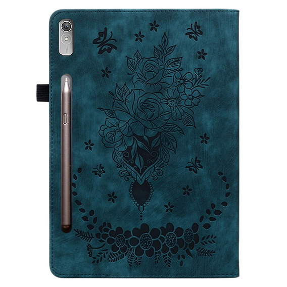 Puzdro s chlopňou pre Lenovo Tab P12, flower, modré